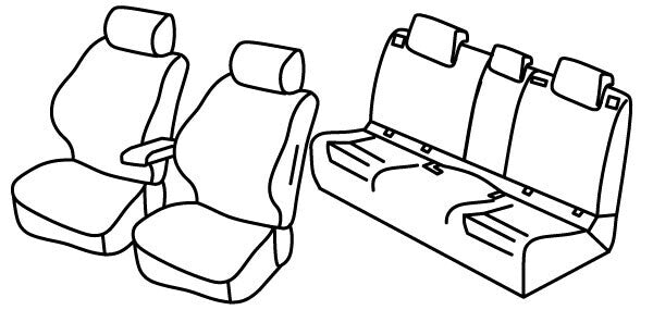 Set coprisedili Superior - Nero/Blu - compatibile per Mercedes Classe B (02/19>)