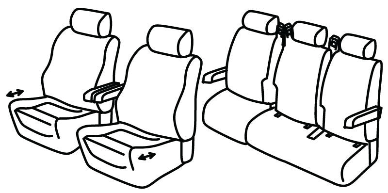 Set coprisedili Superior - Nocciola - compatibile per Mercedes Vito Tourer (01/15>)