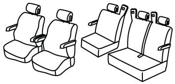 Set coprisedili Superior - Nero/Blu - compatibile per Mercedes Viano (09/03>02/14)