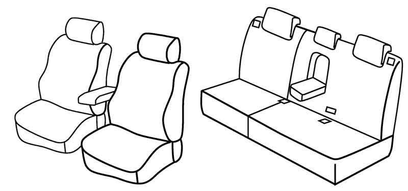 Set coprisedili Superior - Grigio/Nero - compatibile per Mitsubishi Outlander (02/07>09/12)