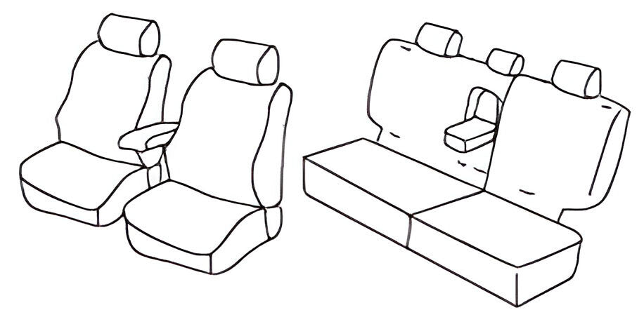 Set coprisedili Superior - Nero/Blu - compatibile per Mitsubishi Pajero 5p (04/00>10/06)