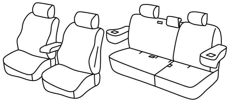 Set coprisedili Superior - Grigio/Nero - compatibile per Mitsubishi Pajero 5p (11/06>07/19)