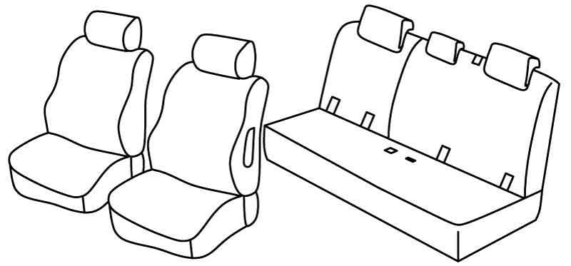 Set coprisedili Superior - Grigio/Nero - compatibile per Mitsubishi Space Star 5p (04/13>01/25)
