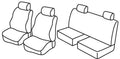 Set coprisedili Superior - Nero/Rosso - compatibile per Mitsubishi L200 Club Cab (01/05>08/15)