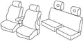 Set coprisedili Superior - Nero/Blu - compatibile per Mitsubishi L200 Club Cab (09/15>06/23)