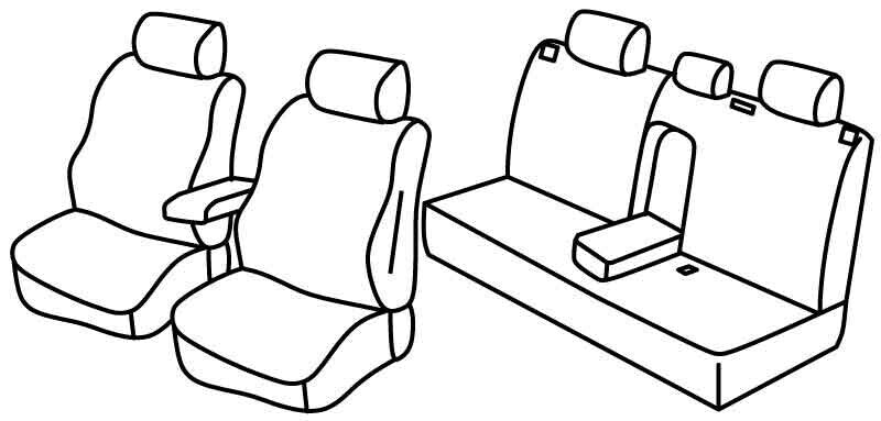 Set coprisedili Superior - Grigio/Nero - compatibile per Citroen C4 Aircross (04/12>12/17) Invite - Mitsubishi ASX (07/10>12/21) Invite