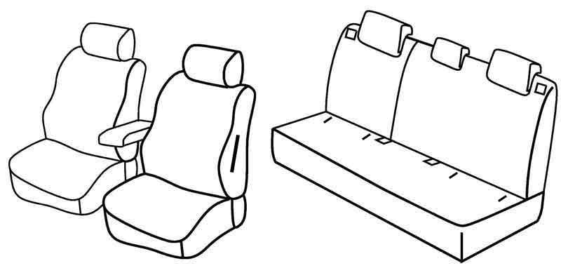 Set coprisedili Superior - Nero/Blu - compatibile per Nissan Qashqai (03/07>01/14)