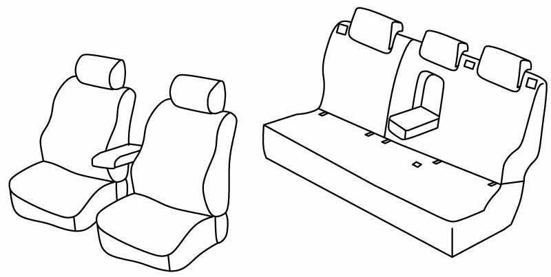 Set coprisedili Superior - Nero/Rosso - compatibile per Nissan Qashqai (02/14>03/21)