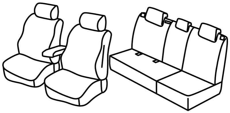 Set coprisedili Superior - Nero/Grigio - compatibile per Nissan Qashqai+2 (09/08>01/14)