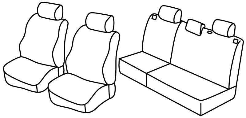 Set coprisedili Superior - Grigio/Nero - compatibile per Nissan X-Trail (07/07>05/14)