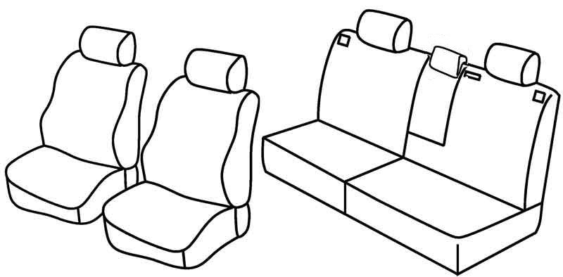 Set coprisedili Superior - Nero/Blu - compatibile per Nissan X-Trail (07/07>05/14)