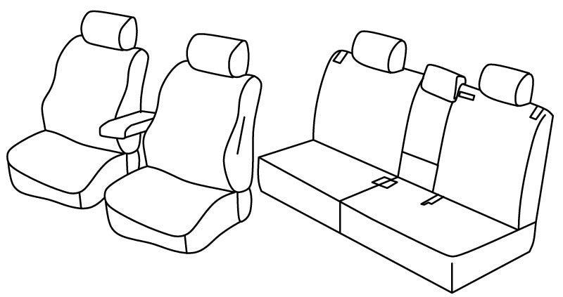 Set coprisedili Superior - Nero/Rosso - compatibile per Nissan X-Trail (06/14>09/22)