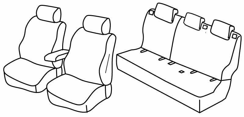 Set coprisedili Superior - Nero/Grigio - compatibile per Nissan Qashqai (02/14>03/21) Visia