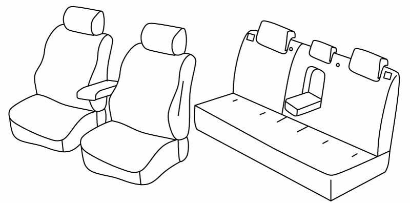 Set coprisedili Superior - Nero/Grigio - compatibile per Mitsubishi Lancer 4p (07/08>12/11)