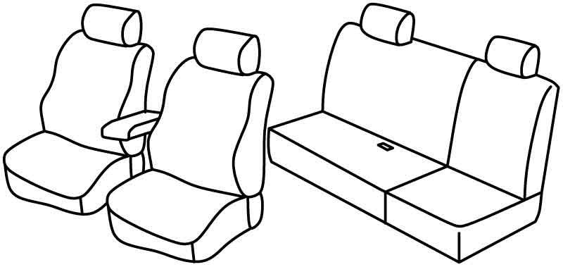 Set coprisedili Superior - Nero/Rosso - compatibile per Nissan Navara 4p (01/05>07/14)