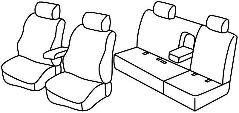 Set coprisedili Superior - Nero/Rosso - compatibile per Nissan Navara 4p (01/05>07/14)