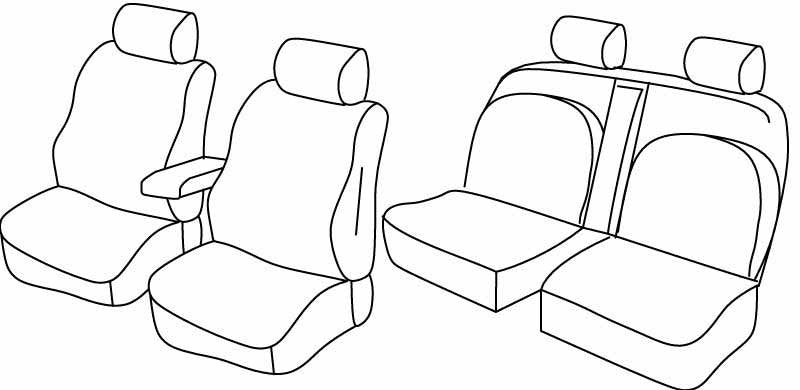 Set coprisedili Superior - Nocciola - compatibile per Nissan Navara 4p (08/14>09/22) King Cab