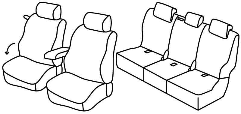 Set coprisedili Superior - Nero/Grigio - compatibile per Nissan Pathfinder (03/05>06/14)