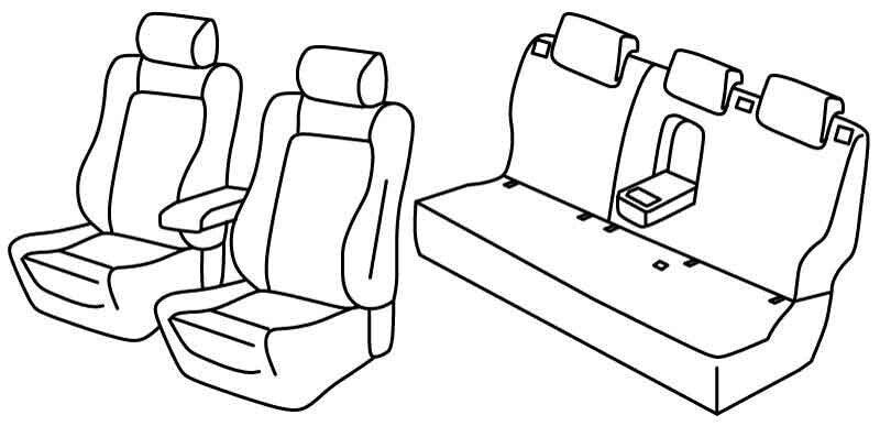 Set coprisedili Superior - Nero/Grigio - compatibile per Nissan Qashqai (08/17>03/21) N-Connecta