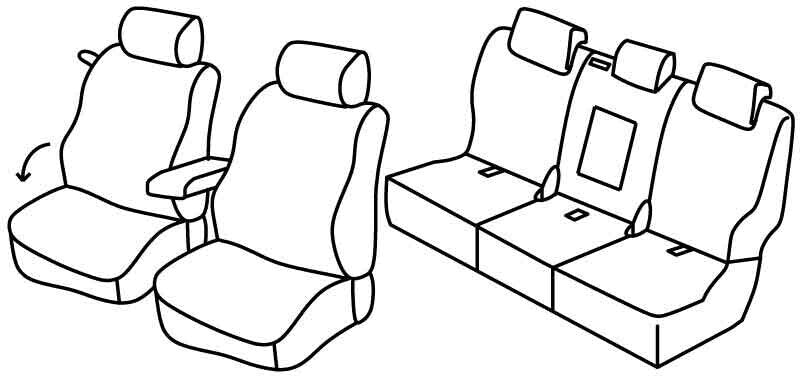 Set coprisedili Superior - Nero/Grigio - compatibile per Nissan Pathfinder (03/05>06/14)