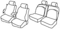 Set coprisedili Superior - Nero/Grigio - compatibile per Nissan Navara 4p (01/05>07/14) Club Cab