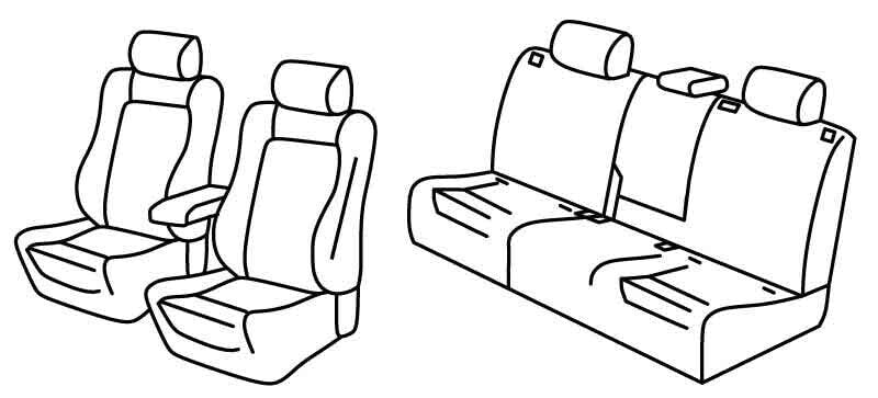 Set coprisedili Superior - Nero/Rosso - compatibile per Nissan X-Trail (10/22>) T33, e-Power, Tekna