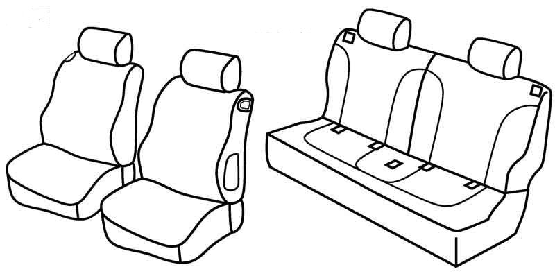 Set coprisedili Superior - Nero/Blu - compatibile per Opel Adam (02/13>12/19)