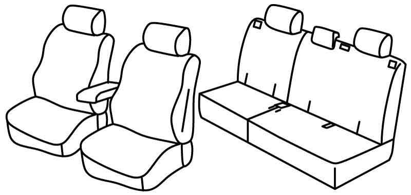 Set coprisedili Superior - Nero/Rosso - compatibile per Opel Antara (11/06>05/17)