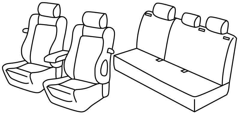 Set coprisedili Superior - Grigio/Nero - compatibile per Opel Astra H GTC (04/05>08/11)