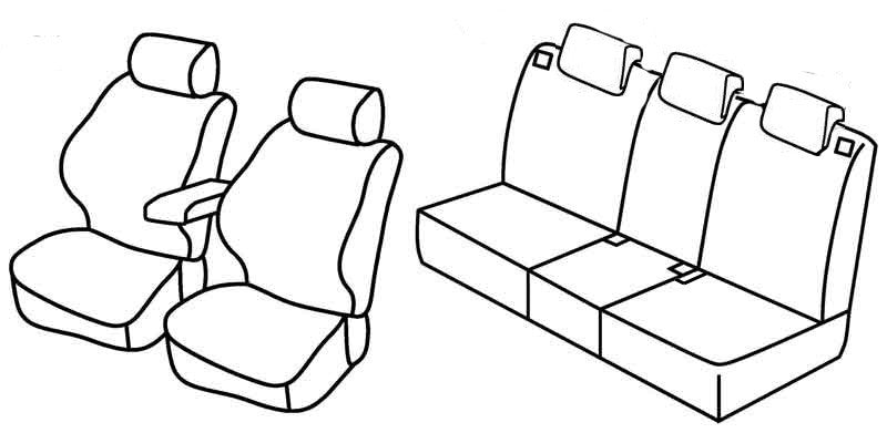 Set coprisedili Superior - Grigio/Nero - compatibile per Opel Meriva (05/10>01/14) Selection, Enjoy, Cosmo