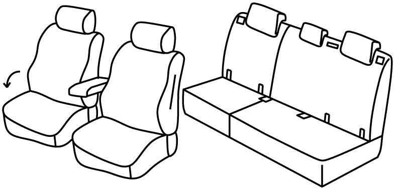 Set coprisedili Superior - Nero/Rosso - compatibile per Opel Mokka (11/12>03/16) - Opel Mokka X (04/16>12/19)