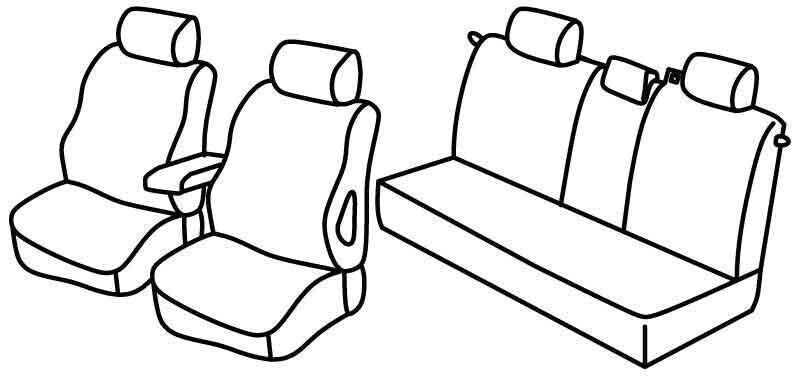 Set coprisedili Superior - Nero/Blu - compatibile per Opel Zafira (09/05>10/11) - Opel Zafira One (11/11>07/15)