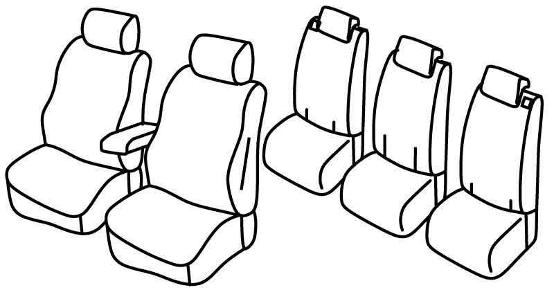 Set coprisedili Superior - Nero/Grigio - compatibile per Opel Zafira Tourer (11/11>12/19) Enjoy