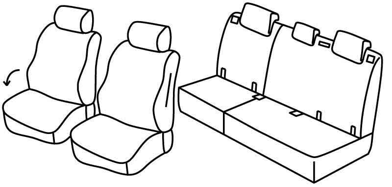 Set coprisedili Superior - Nero/Blu - compatibile per Opel Mokka (11/12>03/16) - Opel Mokka X (04/16>12/19)