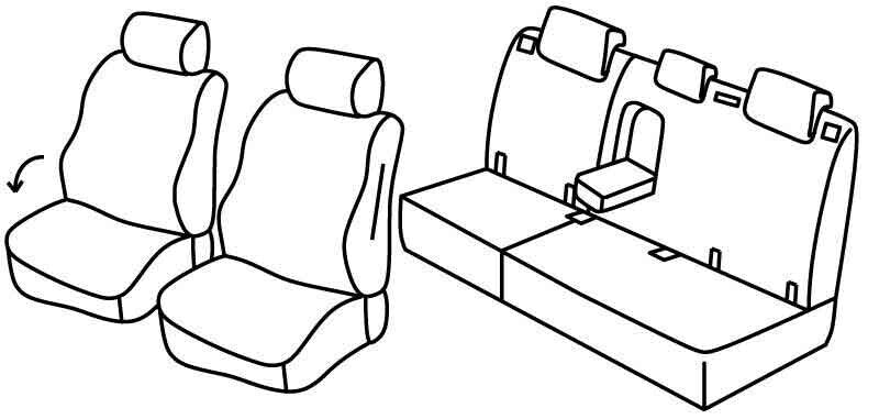 Set coprisedili Superior - Nero/Rosso - compatibile per Chevrolet Trax (03/13>09/15) - Opel Mokka (11/12>03/16) - Opel Mokka X (04/16>12/19)