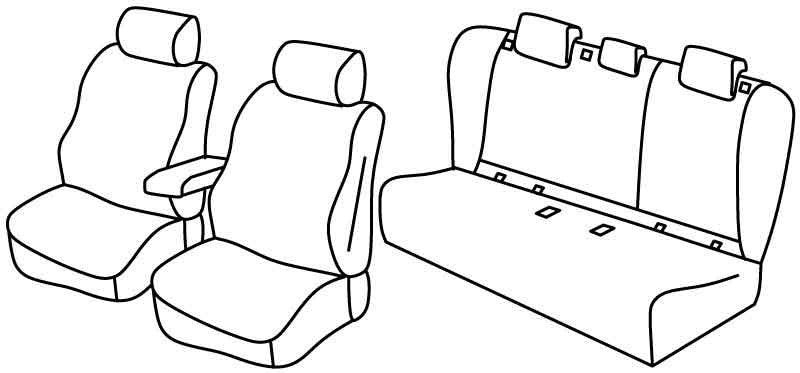 Set coprisedili Superior - Grigio/Nero - compatibile per Opel Insignia Sports Tourer (05/17>08/22)