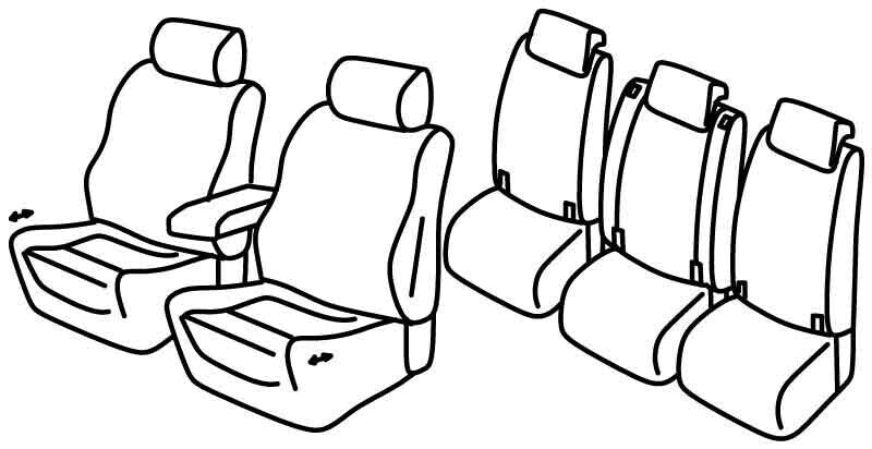 Set coprisedili Superior - Grigio/Nero - compatibile per Opel Zafira Tourer (11/11>12/19)