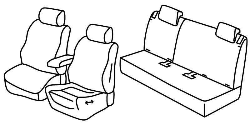 Set coprisedili Superior - Beige - compatibile per Opel Crossland (10/20>07/24) - Opel Crossland X (06/17>09/20)