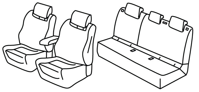 Set coprisedili Superior - Nero/Blu - compatibile per Opel Frontera (09/24>) Hybrid