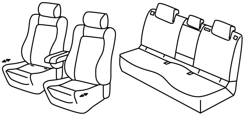 Set coprisedili Superior - Nero/Grigio - compatibile per Opel Grandland 5p (11/24>) Hybrid