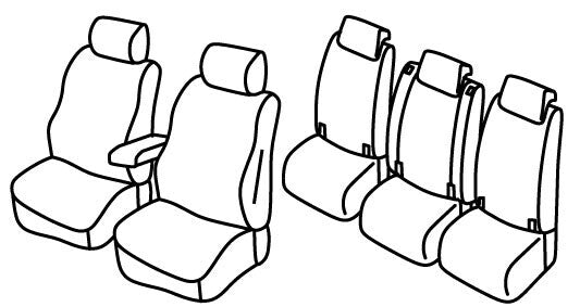 Set coprisedili Superior - Nero/Rosso - compatibile per Opel Zafira Tourer (11/11>12/19)