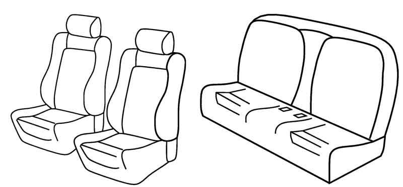 Set coprisedili Superior - Nero/Rosso - compatibile per Peugeot 207 cc (03/07>05/14)