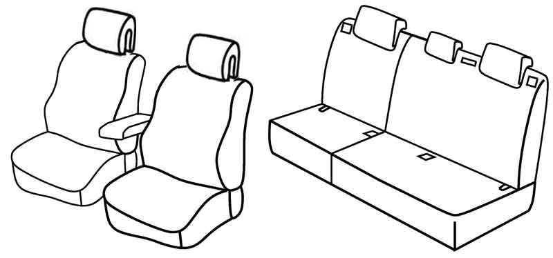 Set coprisedili Superior - Nero/Rosso - compatibile per Peugeot 308 5p (09/07>09/13)