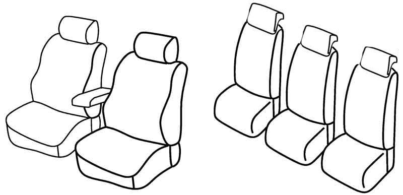 Set coprisedili Superior - Nero/Blu - compatibile per Peugeot 308 sw (05/08>04/14)
