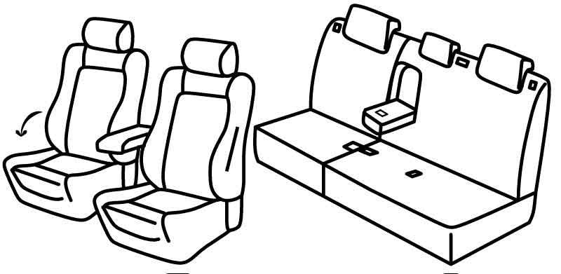 Set coprisedili Superior - Grigio/Nero - compatibile per Peugeot 3008 (10/16>11/23)