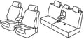 Set coprisedili Superior - Nero/Rosso - compatibile per Peugeot 308 sw (05/14>08/21)