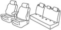 Set coprisedili Superior - Nero/Rosso - compatibile per Peugeot 2008 (12/19>) GT Line - Peugeot 208 5p (11/19>) GT Line