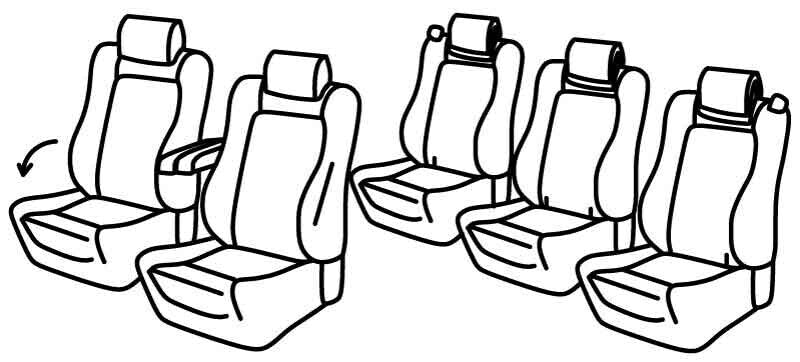 Set coprisedili Superior - Nero/Rosso - compatibile per Peugeot 5008 (01/17>08/24)