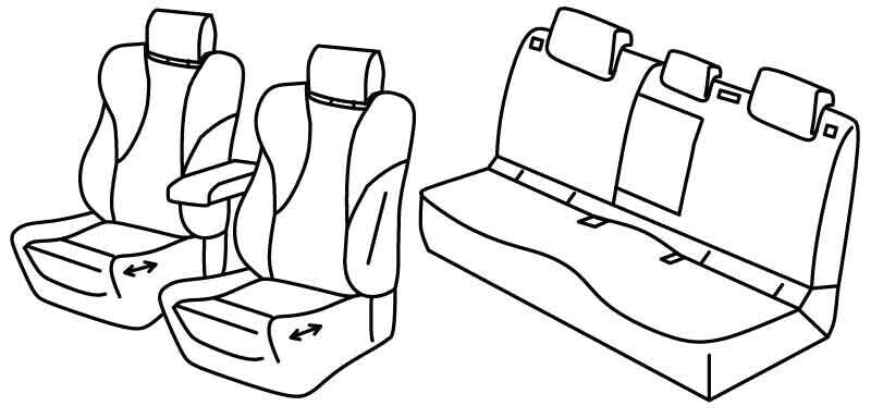 Set coprisedili Superior - Nero/Grigio - compatibile per Peugeot 408 (09/22>) ErgoComfort, GT Hybrid