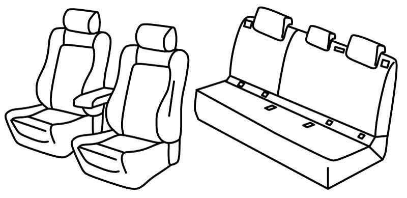 Set coprisedili Superior - Nero/Blu - compatibile per Peugeot 308 5p (10/13>07/21) - Peugeot 308 sw (05/14>08/21)